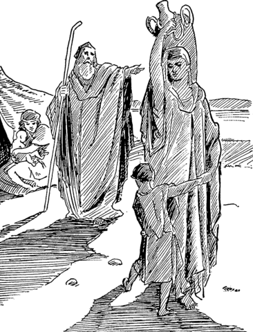 Abraham Sends Hagar And Ishmael Away Coloring Page